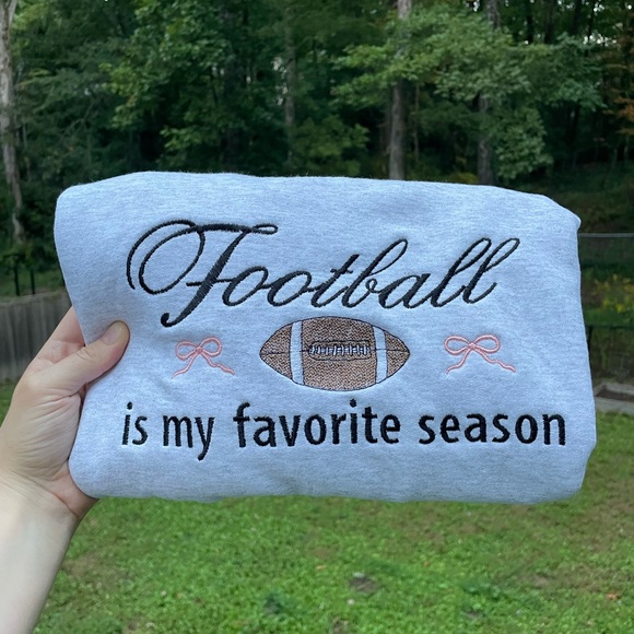 Jerzees Gray Football Season Women's Sweater - Picture 2 of 3